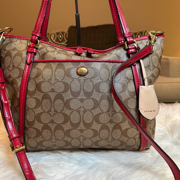 LOW START Coach Peyton Signature Monogram Pocket Tote - Picture 2 of 14
